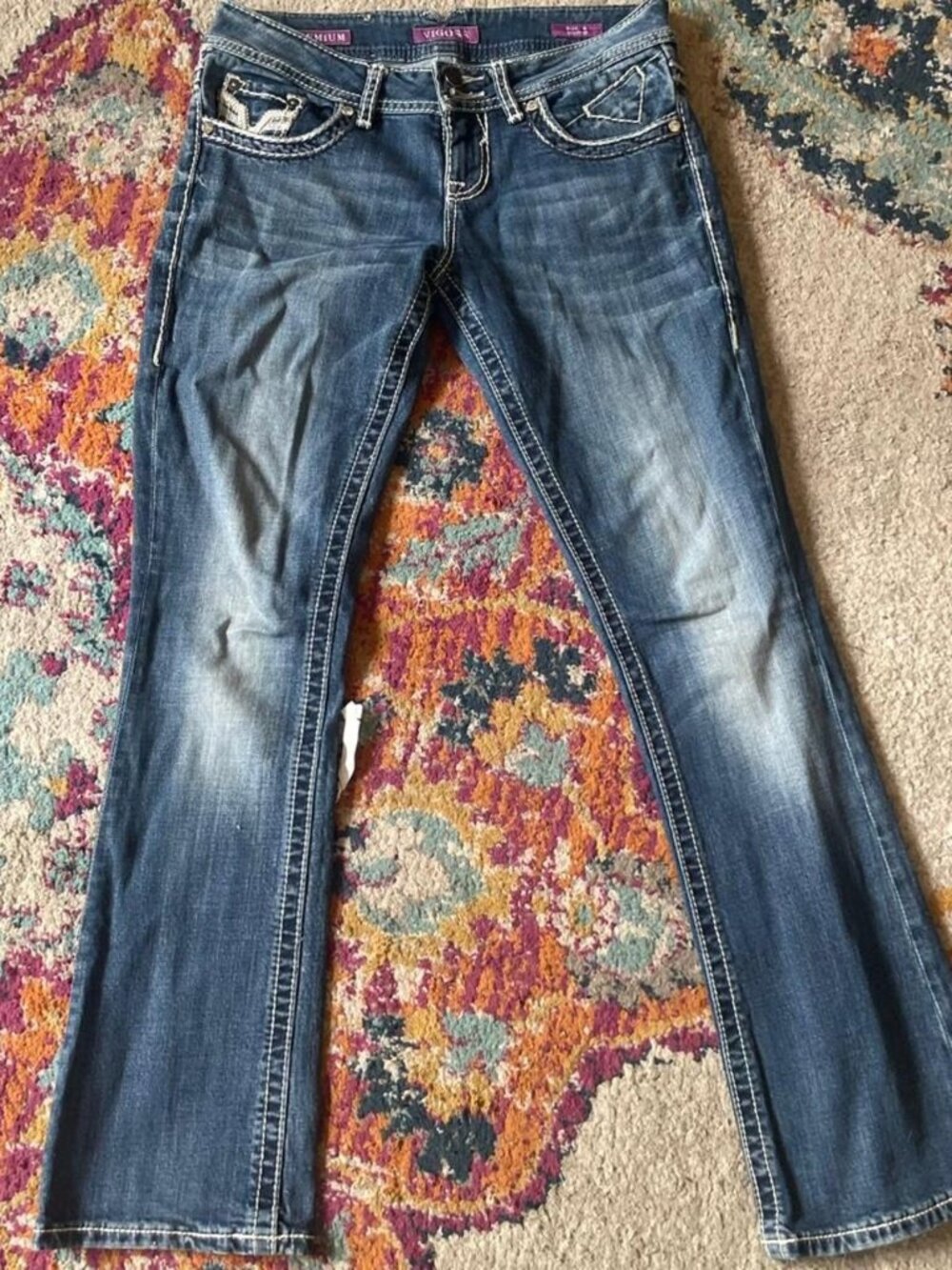 Vigoss Women's Blue and Navy Jeans